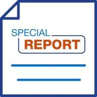 Special report icon with document outline and red headline text.