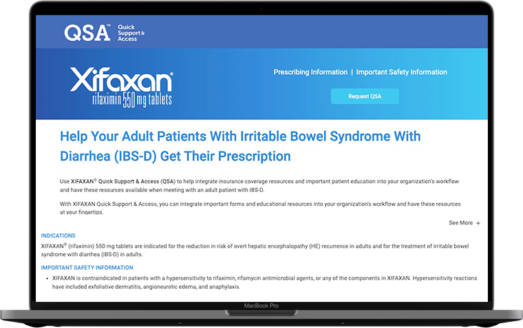 XIFAXAN IBS-D Quick Support and Access