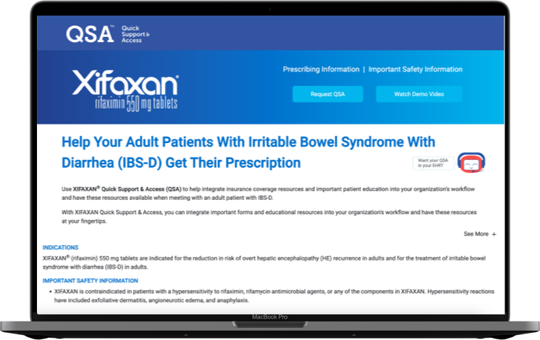 XIFAXAN IBS-D Quick Support and Access